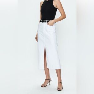 Pistola Alice Denim Midi Skirt - White 30
